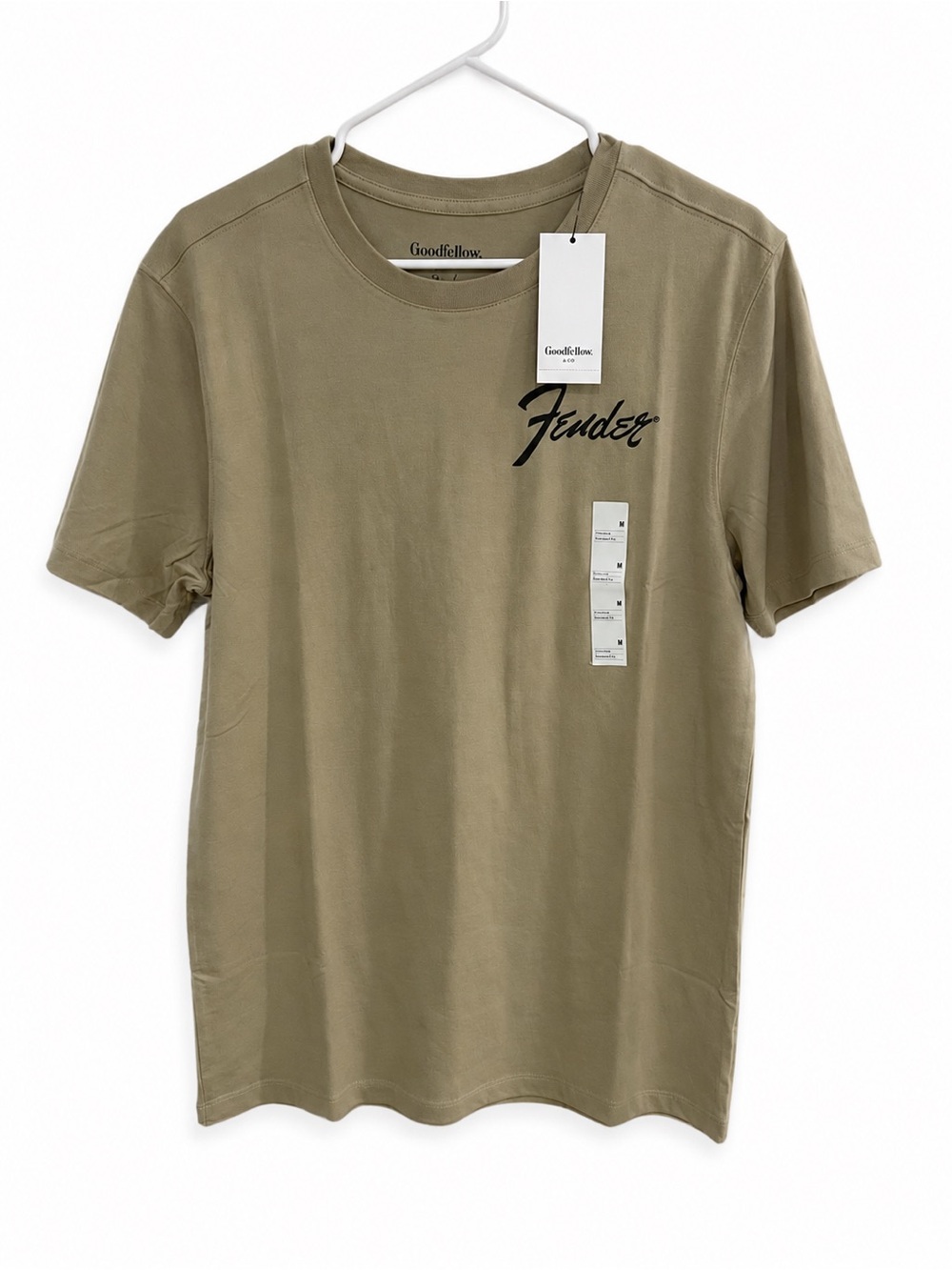 Goodfellow & Co Men’s Tan Fender Script Logo Tee